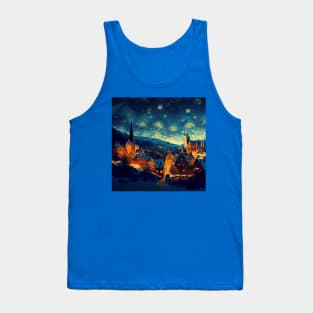 Starry Night Over Hogsmeade Village Tank Top